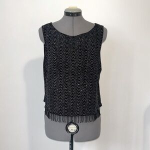 Vintage glittery black crop tank top